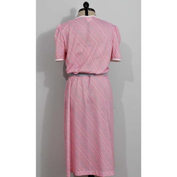 Times Up Le Temps Pink 80s Dress with Blue Stripes and Bolero - Picture 2 of 10